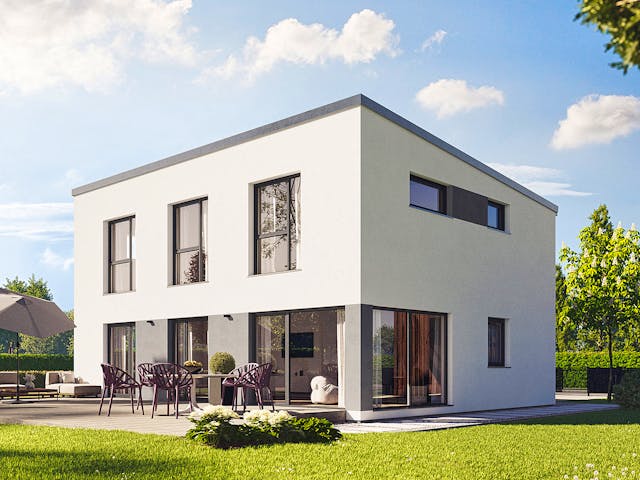 Fertighaus Vita 165 von Hanse Haus Schlüsselfertig ab 461753€, Pultdachhaus Außenansicht 1 Fertighaus Vita 165 von Hanse Haus Schlüsselfertig ab 461753€, Pultdachhaus Außenansicht 1