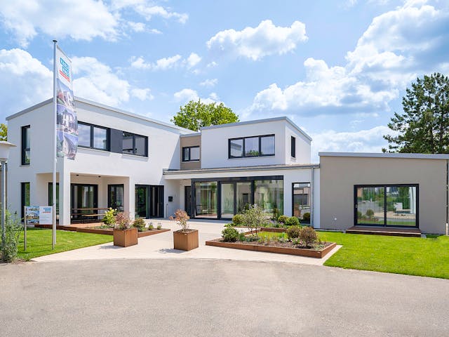 Fertighaus Vita 209 von Hanse Haus Schlüsselfertig ab 565324€, Pultdachhaus Außenansicht 1 Fertighaus Vita 209 von Hanse Haus Schlüsselfertig ab 565324€, Pultdachhaus Außenansicht 1