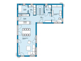 Fertighaus Vita 209 von Hanse Haus Schlüsselfertig ab 586079€, Pultdachhaus Grundriss 1