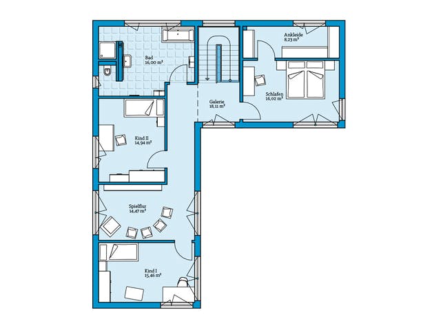 Fertighaus Vita 209 von Hanse Haus Schlüsselfertig ab 565324€, Pultdachhaus Grundriss 2