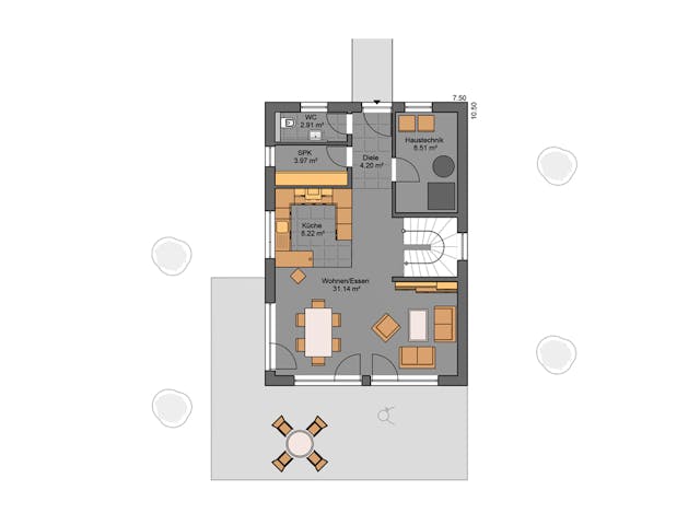 Massivhaus Classic 118.1 Aktion SystemHAUS von Haus der Handwerker Schlüsselfertig ab 295930€, Grundriss 1