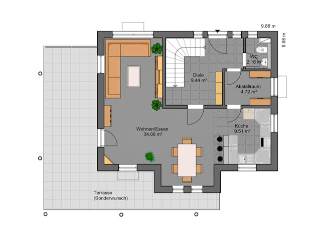 Massivhaus Classic 120.1 von Haus der Handwerker, Satteldach-Klassiker Grundriss 1 Massivhaus Classic 120.1 von Haus der Handwerker, Satteldach-Klassiker Grundriss 1