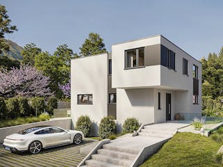 Massivhaus Lifestyle 118.1 von Haus der Handwerker, Cubushaus Außenansicht 2