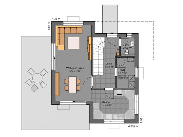 Massivhaus Lifestyle 118.1 von Haus der Handwerker, Cubushaus Grundriss 1 Massivhaus Lifestyle 118.1 von Haus der Handwerker, Cubushaus Grundriss 1