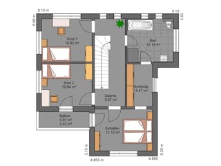 Massivhaus Lifestyle 118.1 von Haus der Handwerker, Cubushaus Grundriss 2