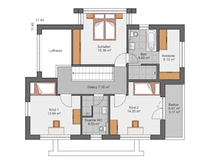 Massivhaus Lifestyle 156.1 von Haus der Handwerker, Pultdachhaus Grundriss 2