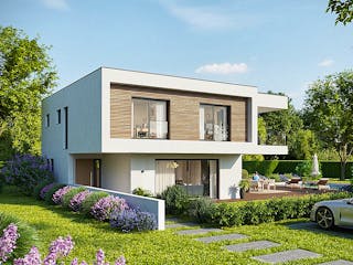 Massivhaus Lifestyle 173.1 von Haus der Handwerker, Cubushaus Außenansicht 2