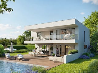 Massivhaus Lifestyle 173.1 von Haus der Handwerker, Cubushaus Außenansicht 3
