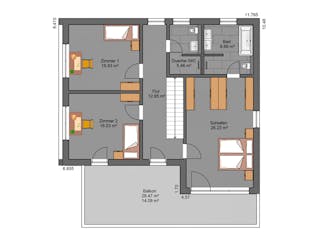 Massivhaus Lifestyle 173.1 von Haus der Handwerker, Cubushaus Grundriss 2