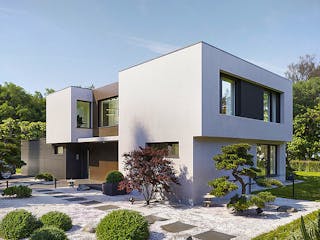 Massivhaus Lifestyle 176.1 von Haus der Handwerker, Cubushaus Außenansicht 2