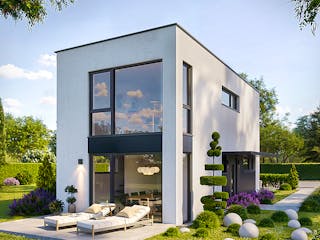 Massivhaus Lifestyle 73.1 Aktion SystemHAUS von Haus der Handwerker Schlüsselfertig ab 239160€, Cubushaus Außenansicht 2