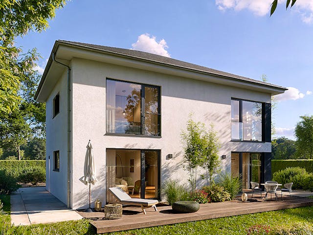 Massivhaus Stadtvilla 154.1 von Haus der Handwerker, Stadtvilla Außenansicht 1