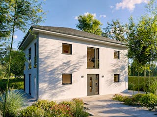 Massivhaus Stadtvilla 154.1 von Haus der Handwerker, Stadtvilla Außenansicht 2