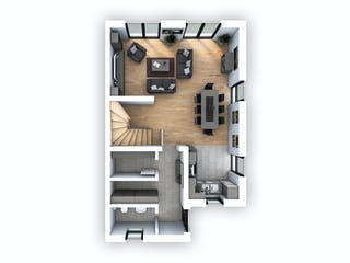 Massivhaus DHH Stadtvilla 110 von hebelHAUS, Satteldach-Klassiker Grundriss 1