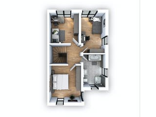 Massivhaus DHH Stadtvilla 110 von hebelHAUS, Satteldach-Klassiker Grundriss 2