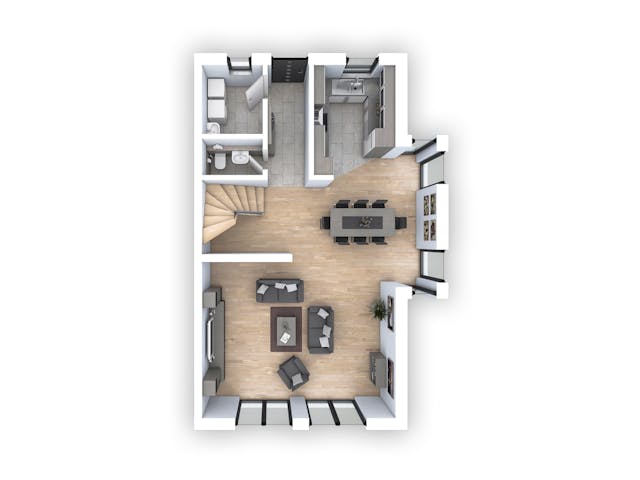 Massivhaus DHH Stadtvilla 176 von hebelHAUS, Pultdachhaus Grundriss 1 Massivhaus DHH Stadtvilla 176 von hebelHAUS, Pultdachhaus Grundriss 1