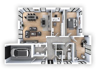 Massivhaus EFH Bungalow 119 von hebelHAUS, Bungalow Grundriss 1