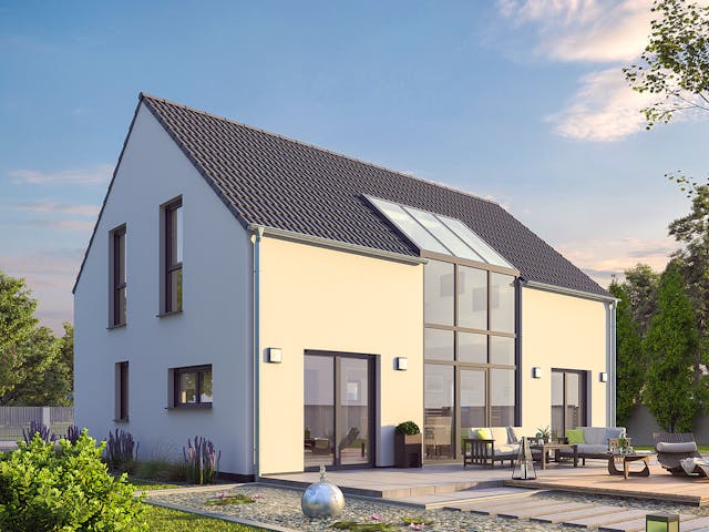 Massivhaus EFH Klassik 118 von hebelHAUS, Satteldach-Klassiker Außenansicht 1 Massivhaus EFH Klassik 118 von hebelHAUS, Satteldach-Klassiker Außenansicht 1