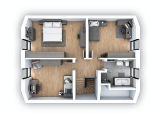 Massivhaus EFH Klassik 128 von hebelHAUS, Satteldach-Klassiker Grundriss 2