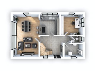 Massivhaus EFH Klassik 135 von hebelHAUS, Satteldach-Klassiker Grundriss 1