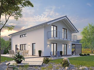 Massivhaus EFH Klassik 138 von hebelHAUS, Satteldach-Klassiker Außenansicht 1