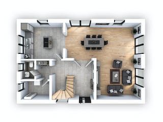 Massivhaus EFH Klassik 140 von hebelHAUS, Satteldach-Klassiker Grundriss 1