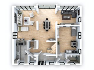 Massivhaus EFH PLUS Klassik 203 von hebelHAUS, Satteldach-Klassiker Grundriss 1