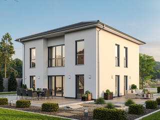 Massivhaus EFH Stadtvilla 149 von hebelHAUS Schlüsselfertig ab 329000€, Stadtvilla Außenansicht 1