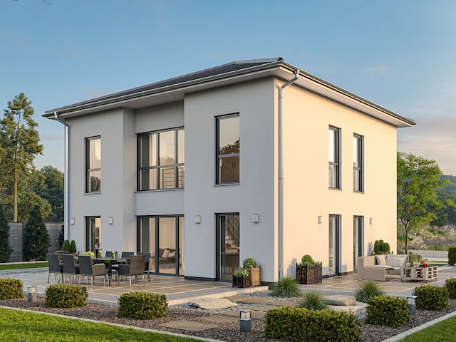 Massivhaus EFH Stadtvilla 149 von hebelHAUS Schlüsselfertig ab 329000€, Stadtvilla Außenansicht 1 Massivhaus EFH Stadtvilla 149 von hebelHAUS Schlüsselfertig ab 329000€, Stadtvilla Außenansicht 1