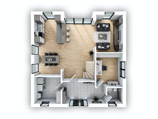 Massivhaus EFH Stadtvilla 149 von hebelHAUS Schlüsselfertig ab 329000€, Stadtvilla Grundriss 1