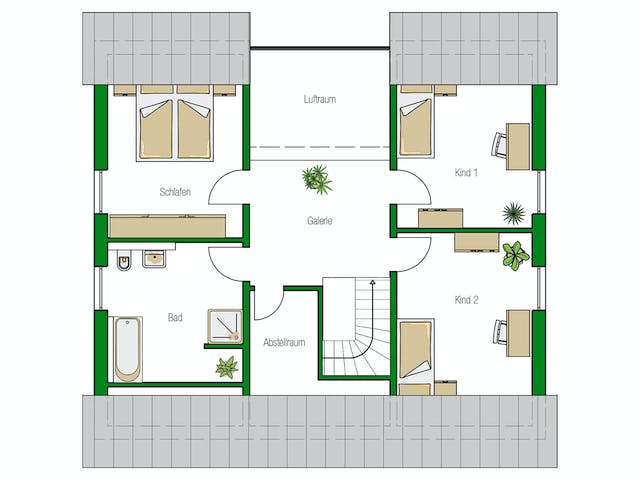 Massivhaus Leipzig von HELMA MASSIVHAUS Schlüsselfertig ab 420900€, Satteldach-Klassiker Grundriss 2