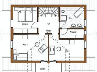 Blockhaus B136 Hodapp von Frammelsberger Holzbau, Blockhaus Grundriss 2