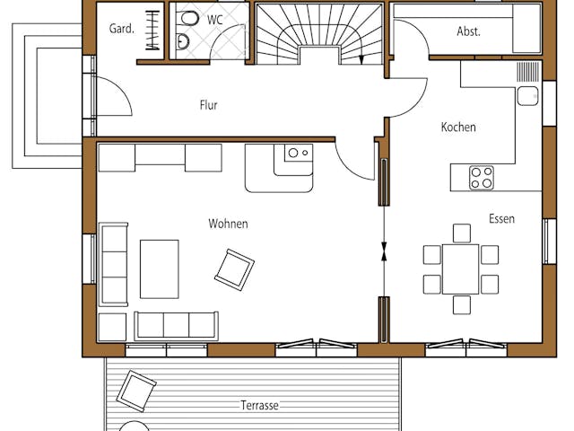 Blockhaus B136 Hodapp von Frammelsberger Holzbau, Blockhaus Grundriss 1