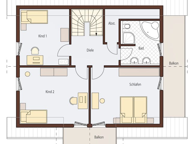 Blockhaus B165 Griesmayer von Frammelsberger Holzbau, Blockhaus Grundriss 1