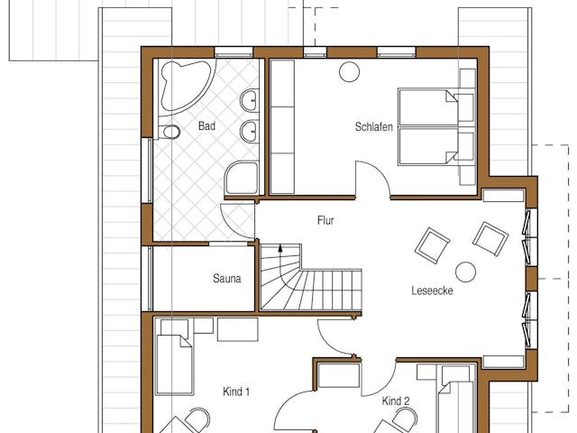 Blockhaus B178 Witte von Frammelsberger Holzbau, Blockhaus Grundriss 1