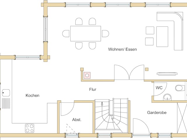 Blockhaus B138 Görlitz von Frammelsberger Holzbau, Blockhaus Grundriss 1