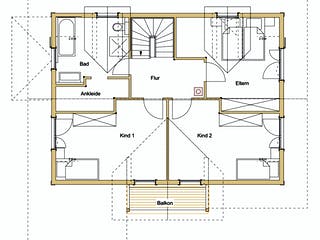 Blockhaus B155 Krank von Frammelsberger Holzbau, Blockhaus Grundriss 2