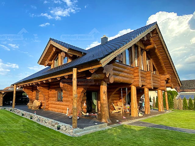 Blockhaus Blockhaus Montreal von Holzbau Rustikal - Blockhäuser Bausatzhaus ab 211680€, Satteldach-Klassiker Außenansicht 1 Blockhaus Blockhaus Montreal von Holzbau Rustikal - Blockhäuser Bausatzhaus ab 211680€, Satteldach-Klassiker Außenansicht 1