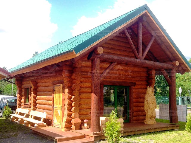 Blockhaus Blockhütte Ottawa von Holzbau Rustikal - Blockhäuser Bausatzhaus ab 78850€, Blockhaus Außenansicht 1