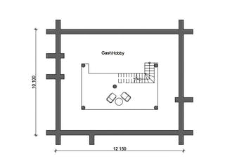 Blockhaus Blockhaus Potsdam von Holzbau Rustikal - Blockhäuser Bausatzhaus ab 158175€, Blockhaus Grundriss 2