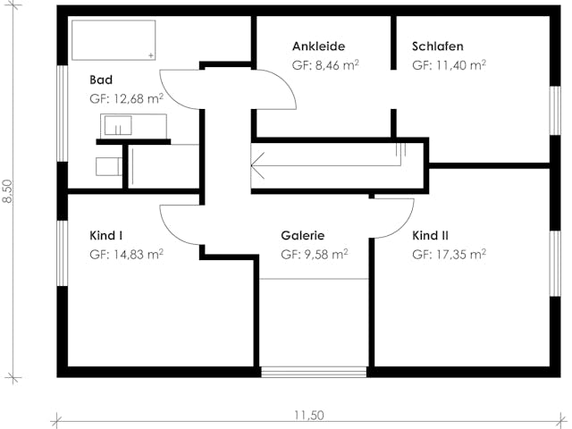 Fertighaus Homestory 139 von LEHNER HAUS Schlüsselfertig ab 466570€, Satteldach-Klassiker Grundriss 1