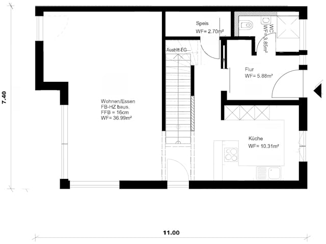 Fertighaus Homestory 343 von LEHNER HAUS, Satteldach-Klassiker Grundriss 1