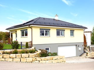 Fertighaus Homestory 429 von Lehner Haus, Bungalow Außenansicht 1