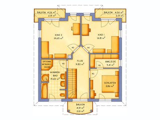 Massivhaus VarioCity 172 von HSE - Massivhaus Schlüsselfertig ab 357140€, Stadtvilla Grundriss 2