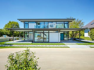 Fertighaus HUF Haus MODUM 10 Beispiel 6 von HUF HAUS, Fachwerk Außenansicht 2
