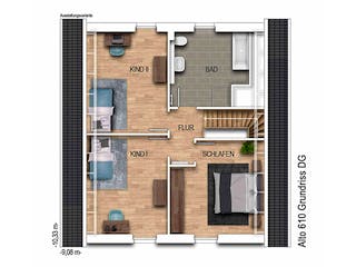 Massivhaus Alto 610 von Heinz von Heiden Zentrale Schlüsselfertig ab 297757€, Satteldach-Klassiker Grundriss 2