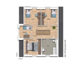 Massivhaus Alto 742 von Heinz von Heiden Zentrale Schlüsselfertig ab 357368.9€, Satteldach-Klassiker Grundriss 2