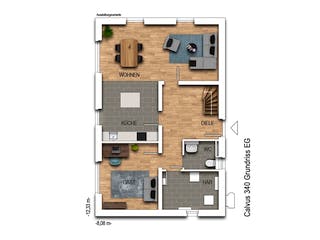 Massivhaus Calvus 340 von Heinz von Heiden Zentrale Schlüsselfertig ab 315073.2€, Satteldach-Klassiker Grundriss 1