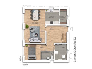 Massivhaus Calvus 620 von Heinz von Heiden Zentrale Schlüsselfertig ab 331928€, Satteldach-Klassiker Grundriss 1