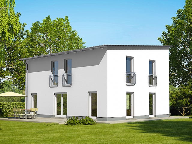 Massivhaus Cirro 631 von Heinz von Heiden Zentrale Schlüsselfertig ab 348763€, Pultdachhaus Außenansicht 1 Massivhaus Cirro 631 von Heinz von Heiden Zentrale Schlüsselfertig ab 348763€, Pultdachhaus Außenansicht 1